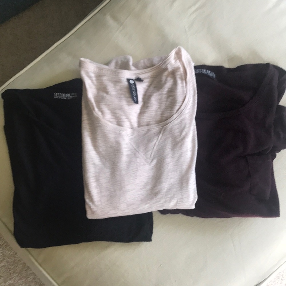 Three pack Cotton On 3/4 length sleeve tees